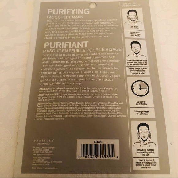 👀4/$25 Danielle Creations Brightening Face & Purifying Charcoal Sheet Face Masks - Picture 6 of 6